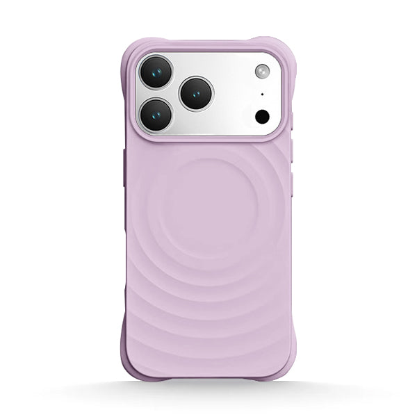 Funda de silicona líquida para iPhone con diseño ondulado en color rosa cereza 