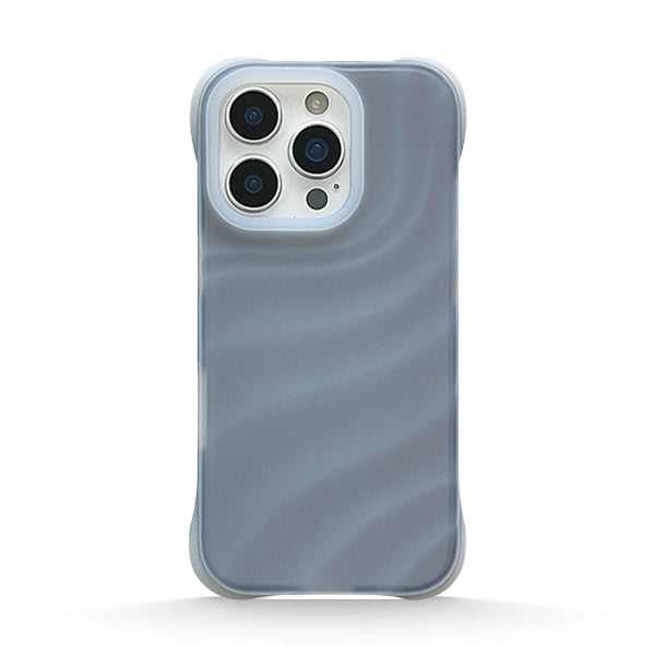 Funda de silicona líquida para iPhone con diseño ondulado en color marrón ámbar 