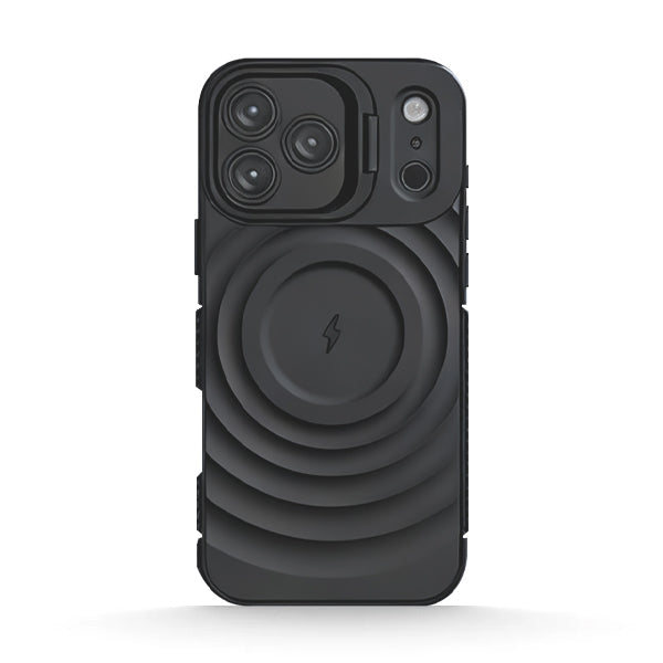Black | iPhone Ripple TPU Lens Bracket Case