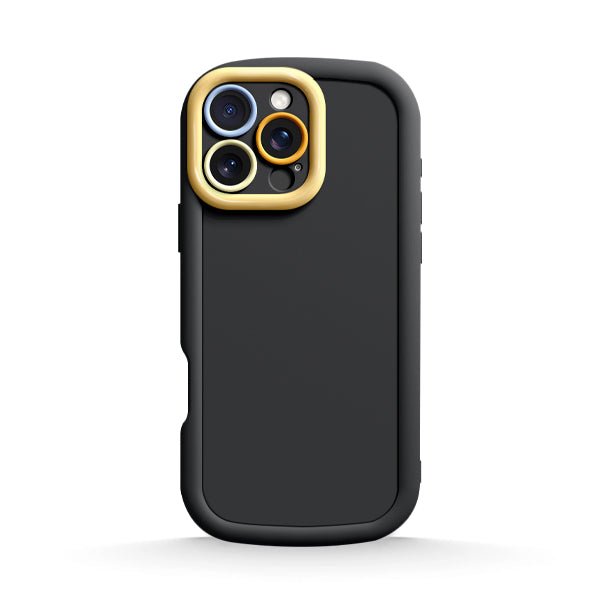 Funda de silicona líquida para iPhone con diseño ondulado en color marrón ámbar 