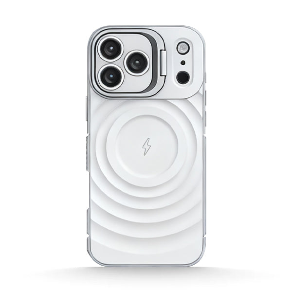 White | iPhone Ripple TPU Lens Bracket Case