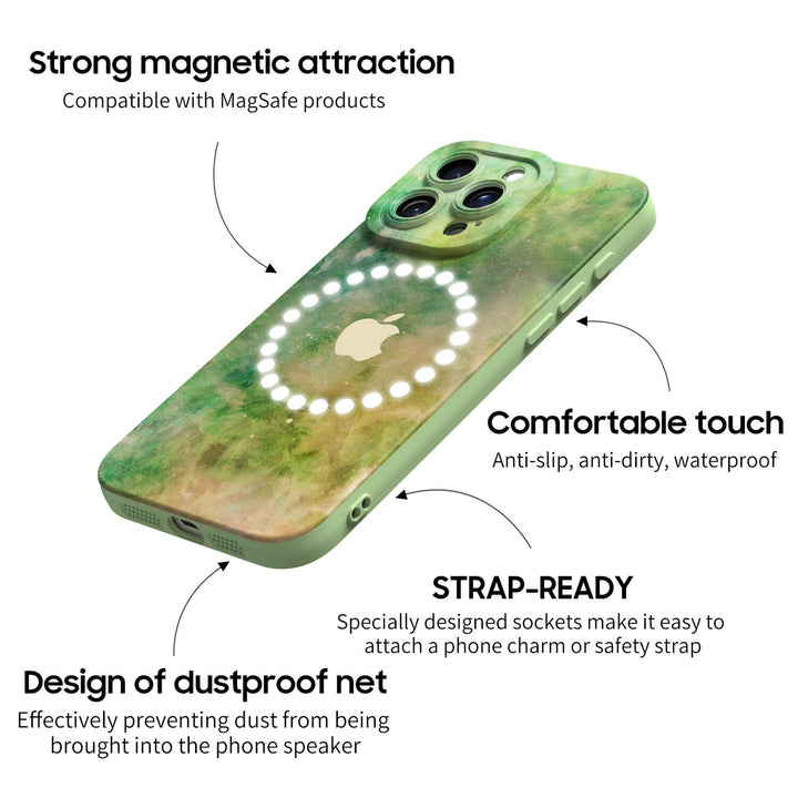 Nebulosa de color verde amarillento | Funda protectora resistente a impactos para iPhone