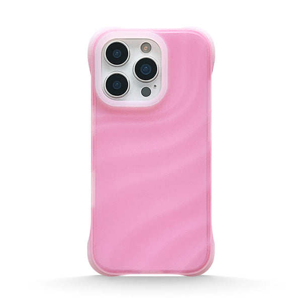 Funda de silicona líquida para iPhone con diseño ondulado en color marrón ámbar 