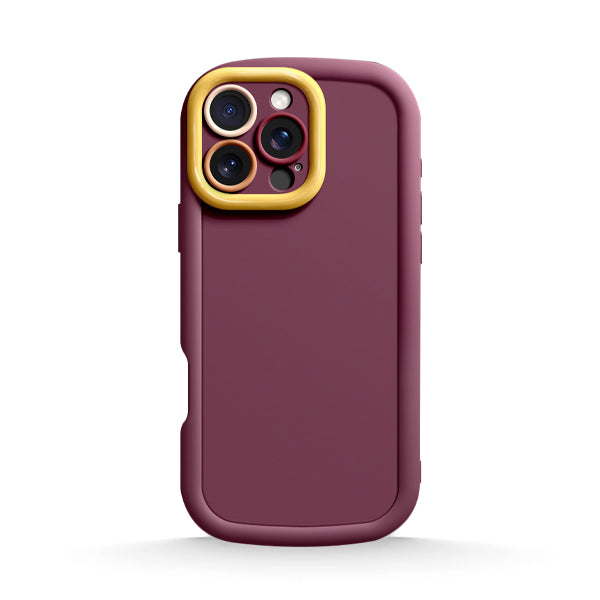 Funda de silicona líquida para iPhone con diseño ondulado en color marrón ámbar 