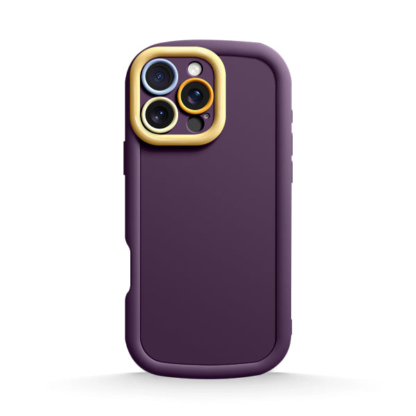 Funda de silicona líquida para iPhone con diseño ondulado en color marrón ámbar 