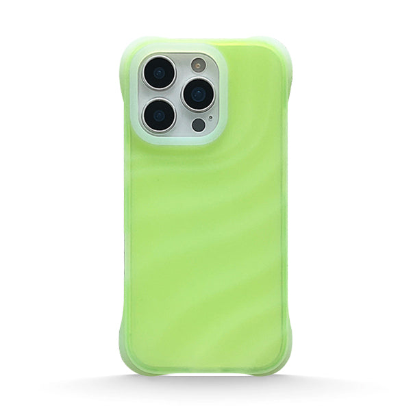 Funda de silicona líquida para iPhone con diseño ondulado en color marrón ámbar 