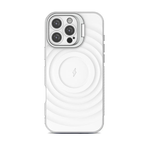 White | iPhone Ripple TPU Lens Bracket Case