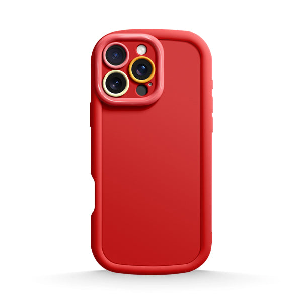 Funda de silicona líquida para iPhone con diseño ondulado en color marrón ámbar 