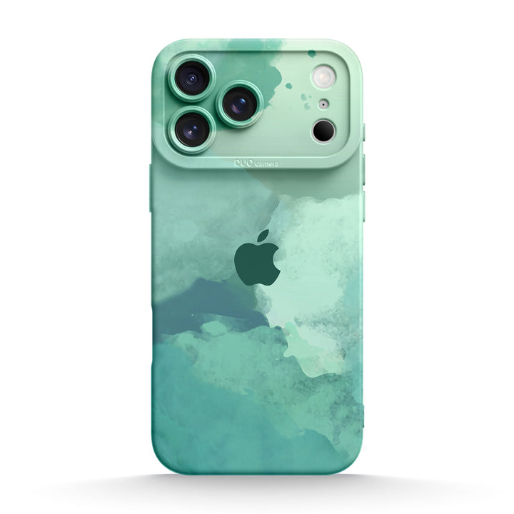 Funda protectora resistente a impactos para iPhone de color verde hoja de loto