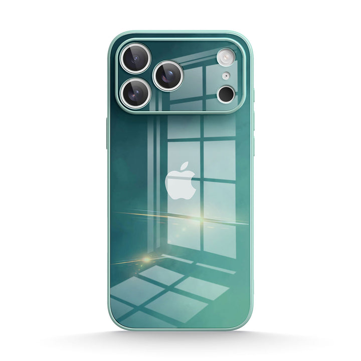 Funda protectora resistente a impactos para iPhone de color verde niebla