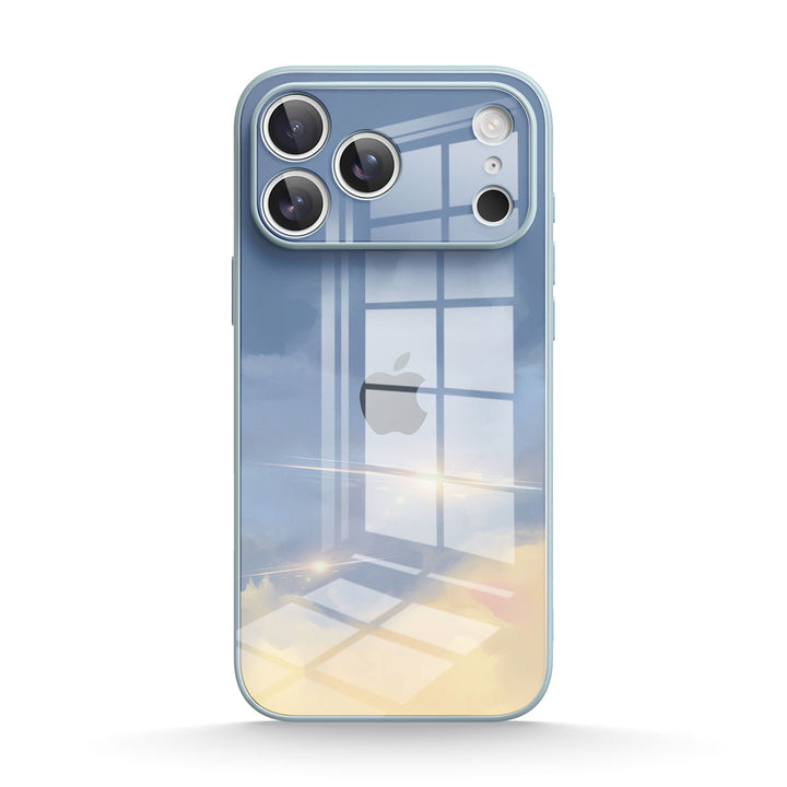 Funda protectora resistente a impactos para iPhone en color azul niebla marina