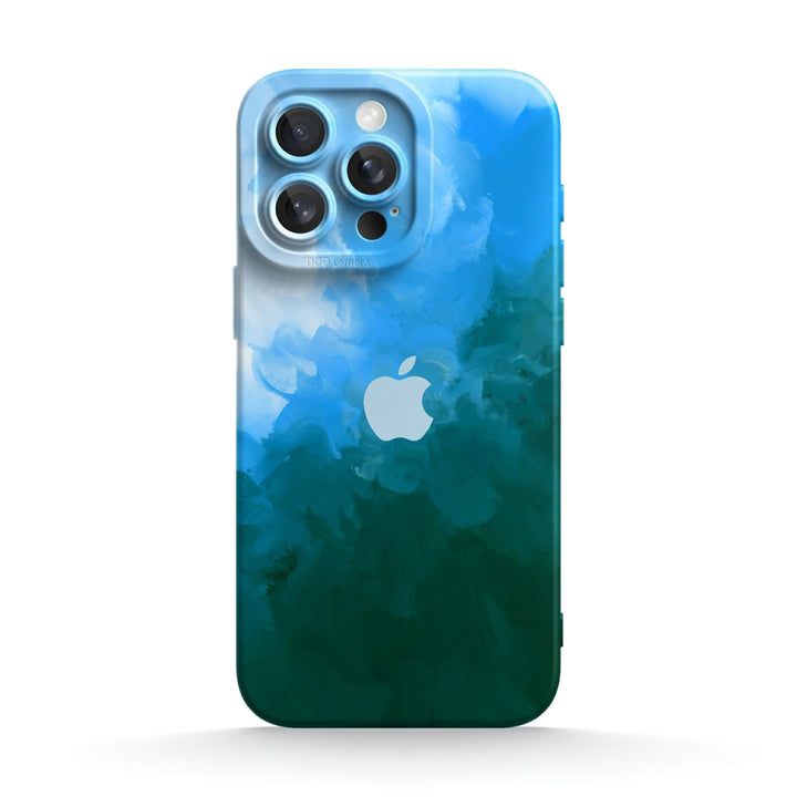 Funda protectora resistente a impactos para iPhone de color azul y negro