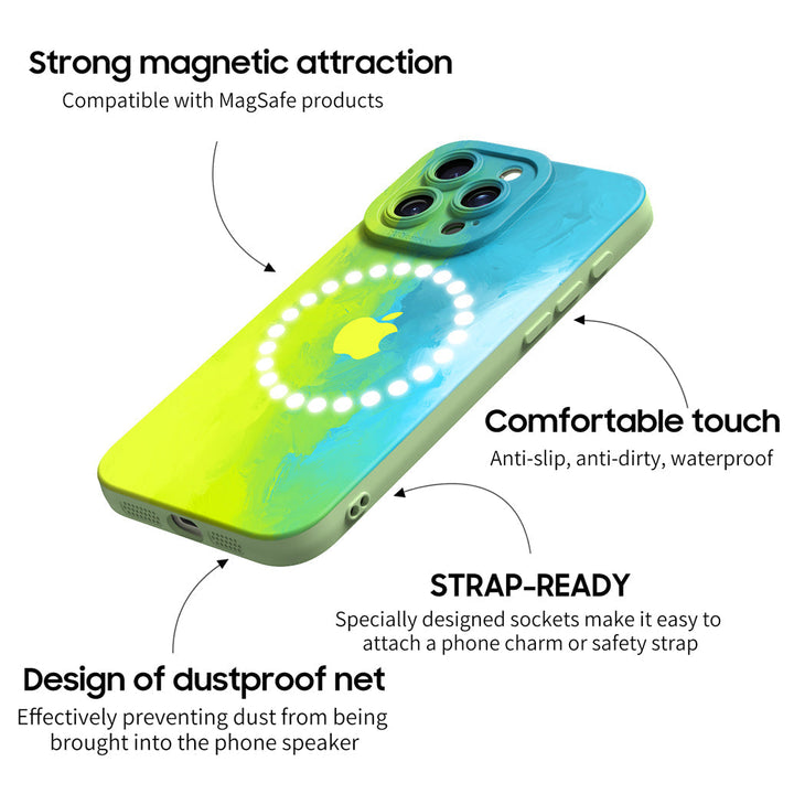 Funda protectora resistente a impactos para iPhone de color azul y negro