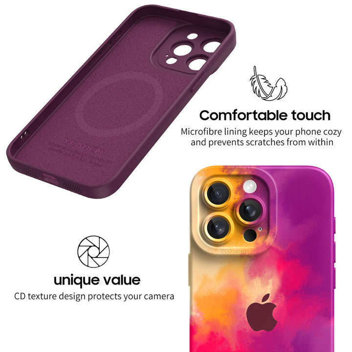 Funda protectora resistente a impactos de color morado oscuro para iPhone