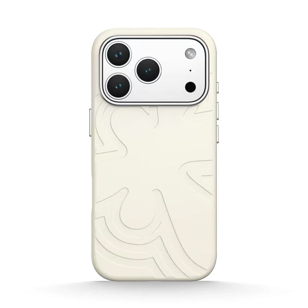 Funda de silicona líquida para iPhone con diseño ondulado en color marrón ámbar 