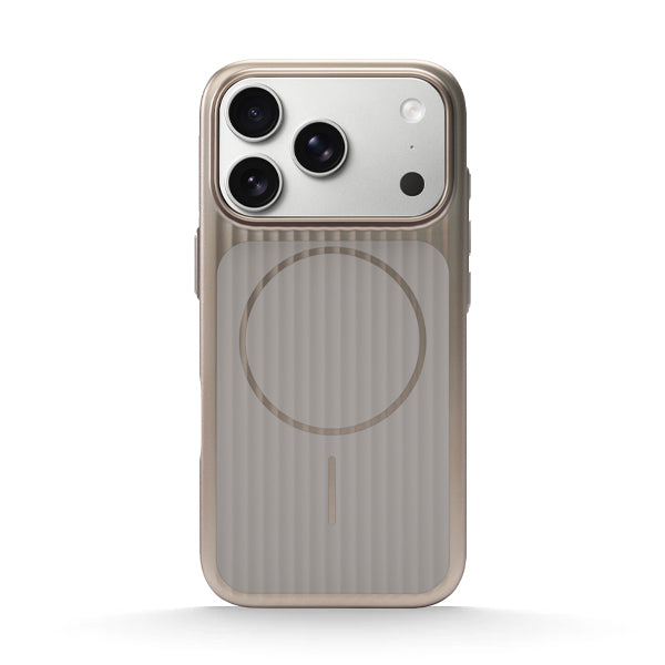 Funda de silicona líquida para iPhone con diseño ondulado en color marrón ámbar 