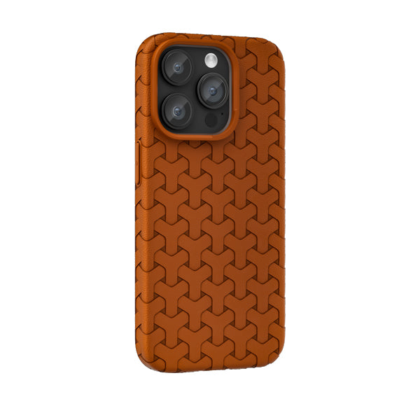 Funda de silicona líquida para iPhone con diseño ondulado en color marrón ámbar 