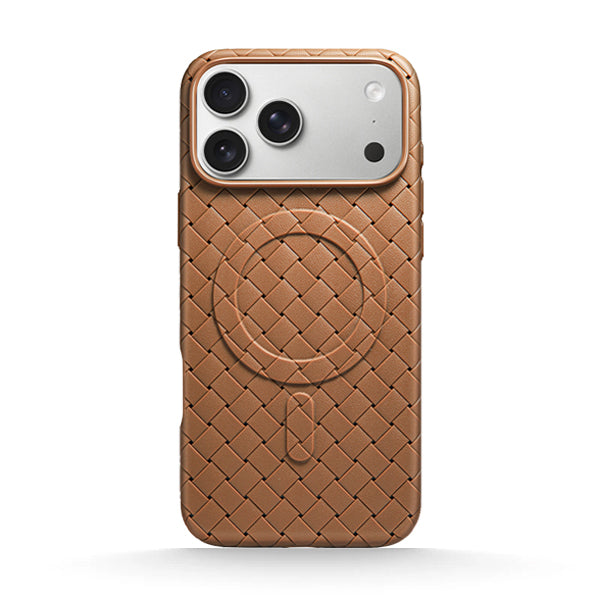 Funda de silicona líquida para iPhone con diseño ondulado en color marrón ámbar 