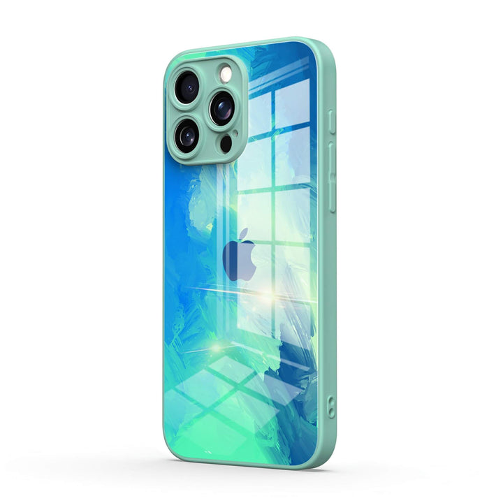 Funda protectora resistente a impactos para iPhone de color azul turquesa