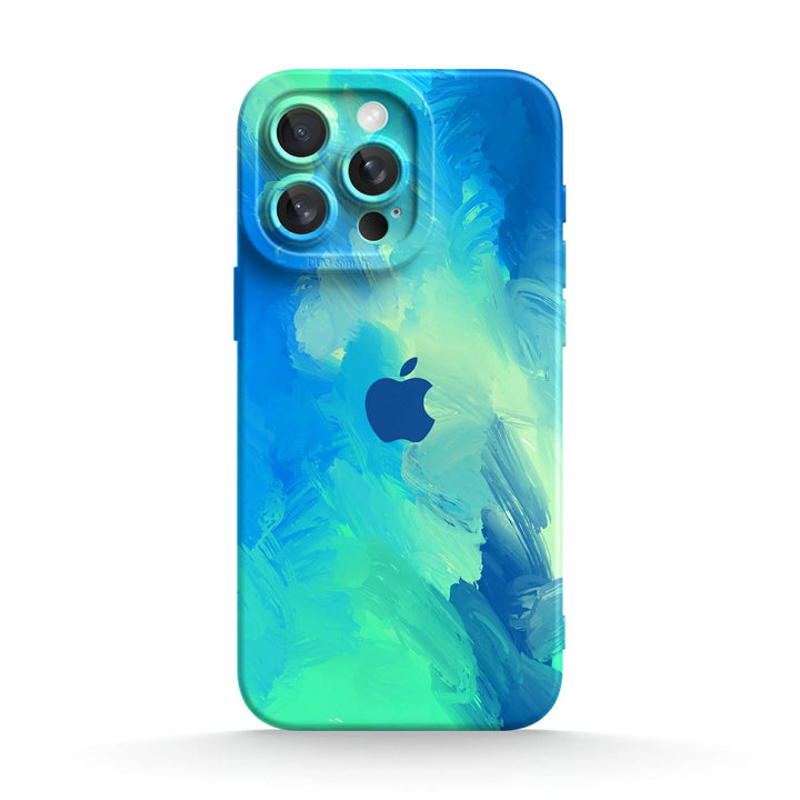 Funda protectora resistente a impactos para iPhone de color azul turquesa