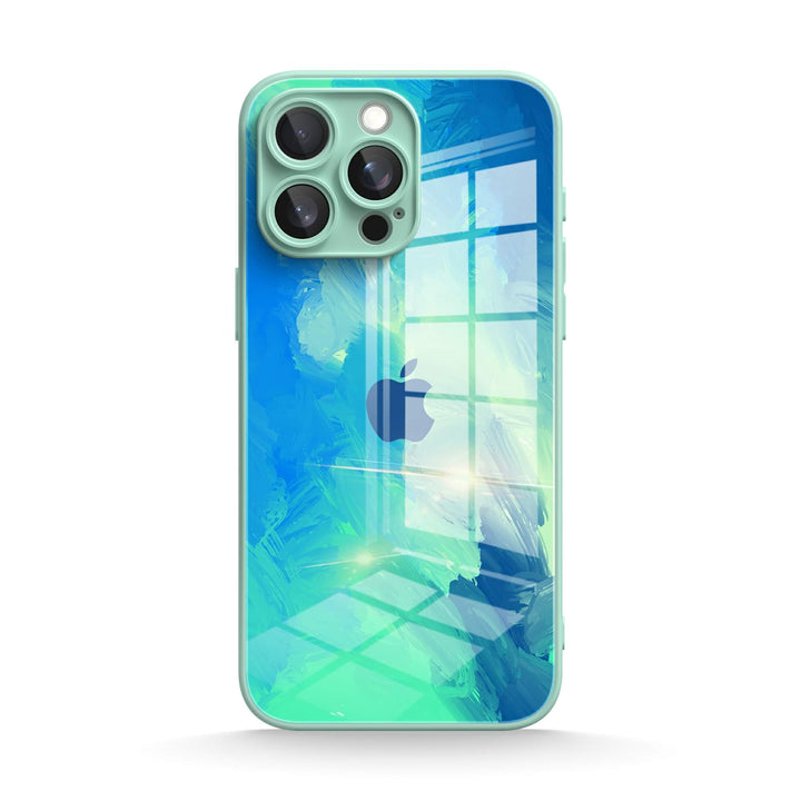 Funda protectora resistente a impactos para iPhone de color azul turquesa