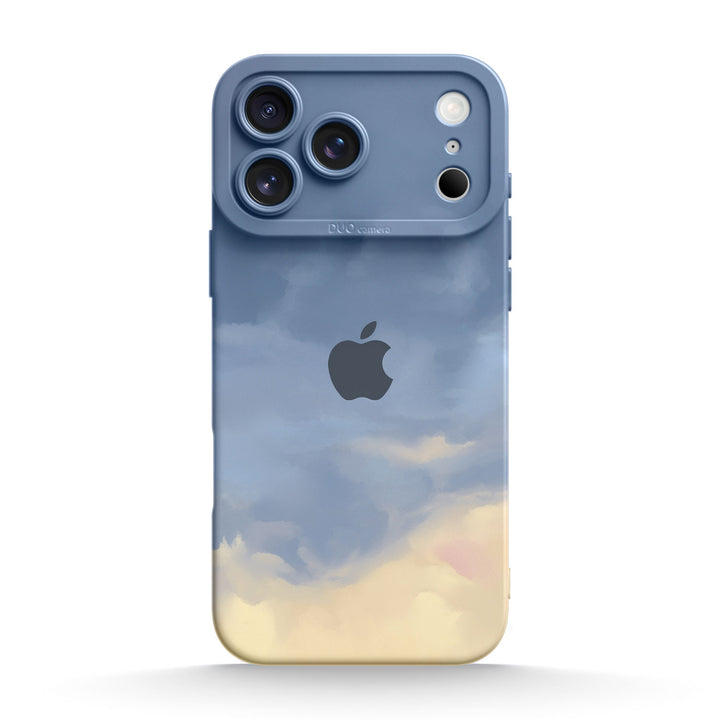 Funda protectora resistente a impactos para iPhone en color azul niebla marina