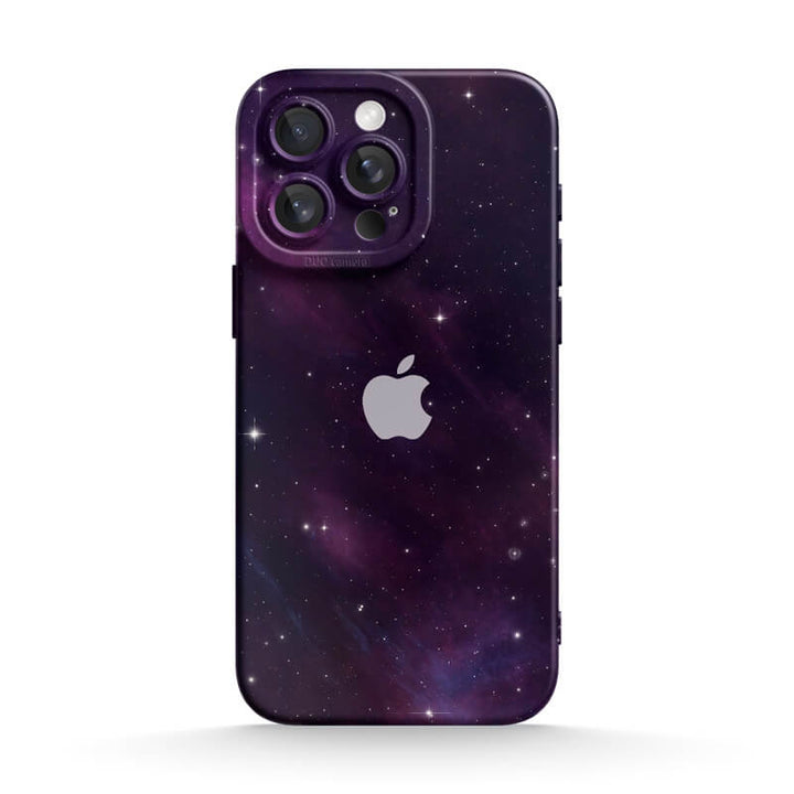 Funda protectora resistente a impactos de color morado y negro para iPhone