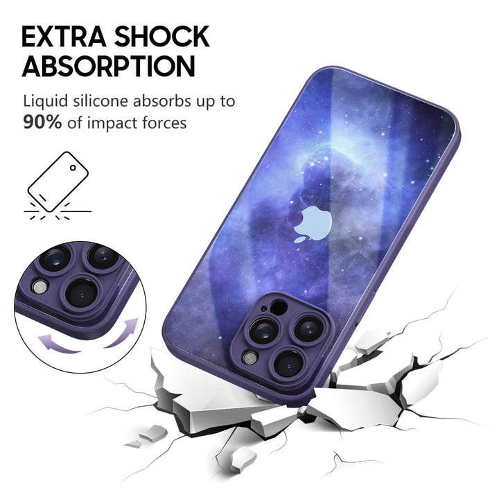 Funda protectora resistente a impactos de color morado y negro para iPhone