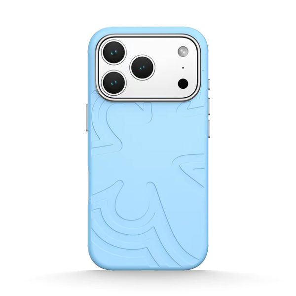 Funda de silicona líquida para iPhone con diseño ondulado en color marrón ámbar 
