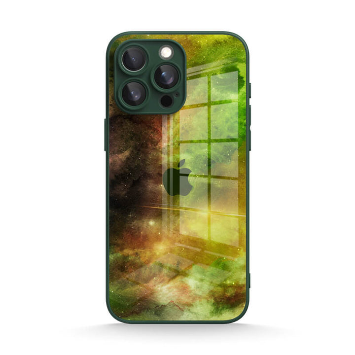 Nebulosa de color verde amarillento | Funda protectora resistente a impactos para iPhone