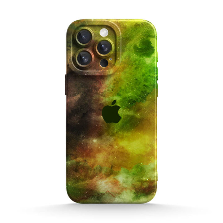 Nebulosa de color verde amarillento | Funda protectora resistente a impactos para iPhone