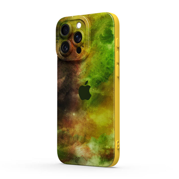 Nebulosa de color verde amarillento | Funda protectora resistente a impactos para iPhone