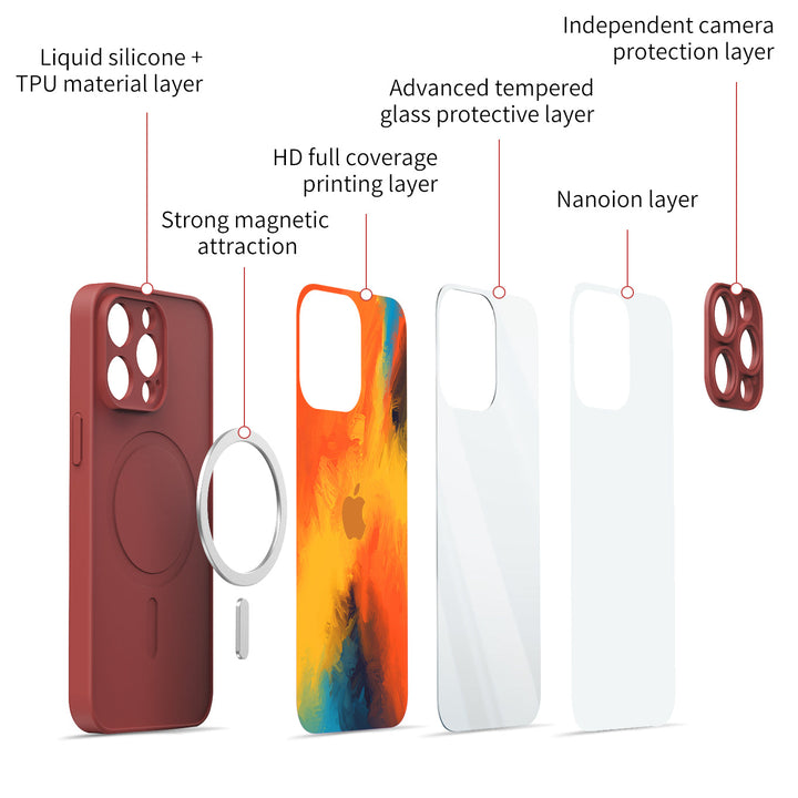 Rojo baya | Funda protectora resistente a impactos de la serie iPhone