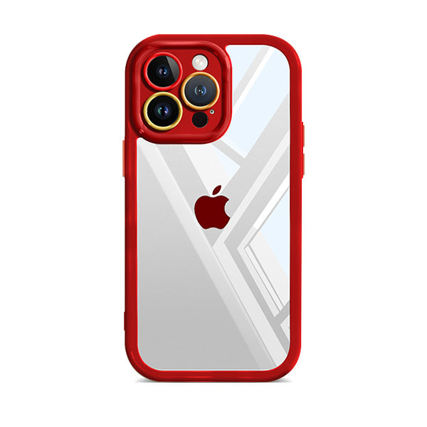 Deep Red | iPhone Cream Transparent All-inclusive Case