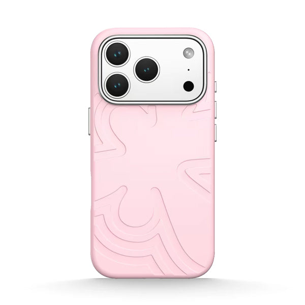 Funda de silicona líquida para iPhone con diseño ondulado en color marrón ámbar 