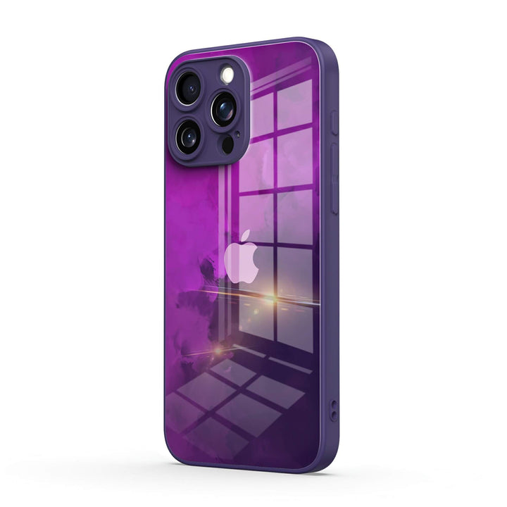 Funda protectora resistente a impactos de color morado oscuro para iPhone