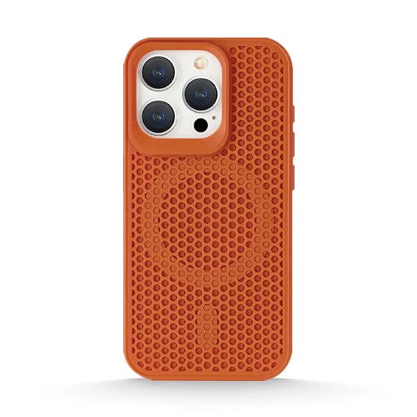 Funda de silicona líquida para iPhone con diseño ondulado en color marrón ámbar 