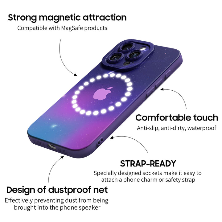 Estuche protector resistente a impactos para iPhone con diseño de estrella polar y océano azul