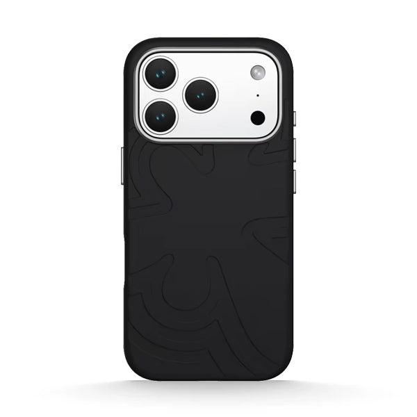 Funda de silicona líquida para iPhone con diseño ondulado en color marrón ámbar 