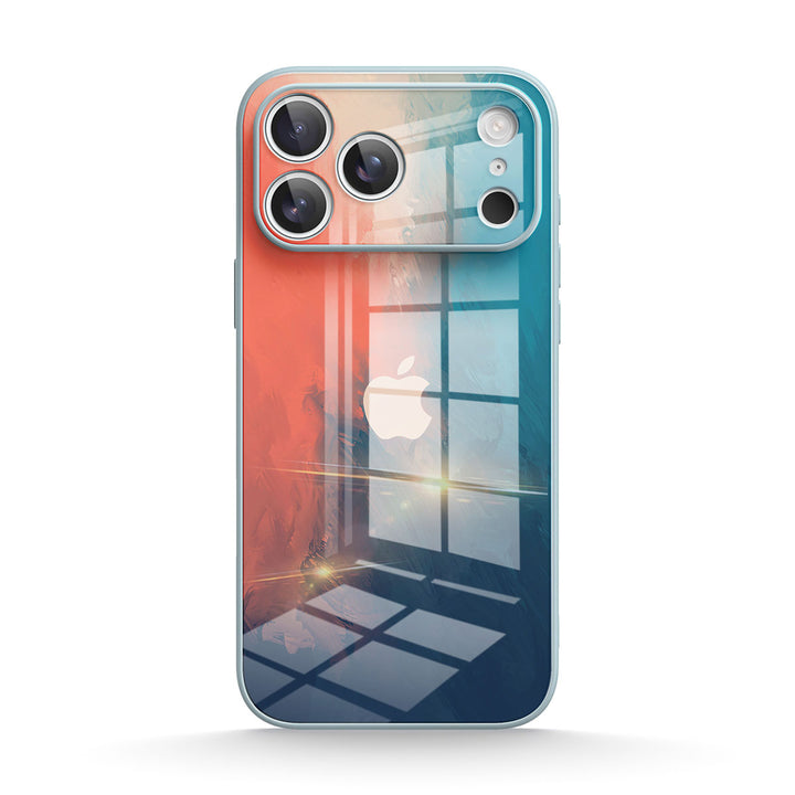 Funda protectora resistente a impactos para iPhone de color azul y naranja