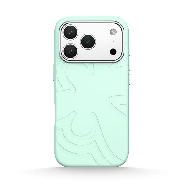 Funda de silicona líquida para iPhone con diseño ondulado en color marrón ámbar 