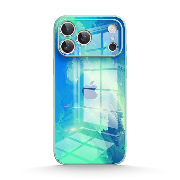 Funda protectora resistente a impactos para iPhone de color azul turquesa