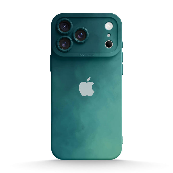 Funda protectora resistente a impactos para iPhone de color verde niebla