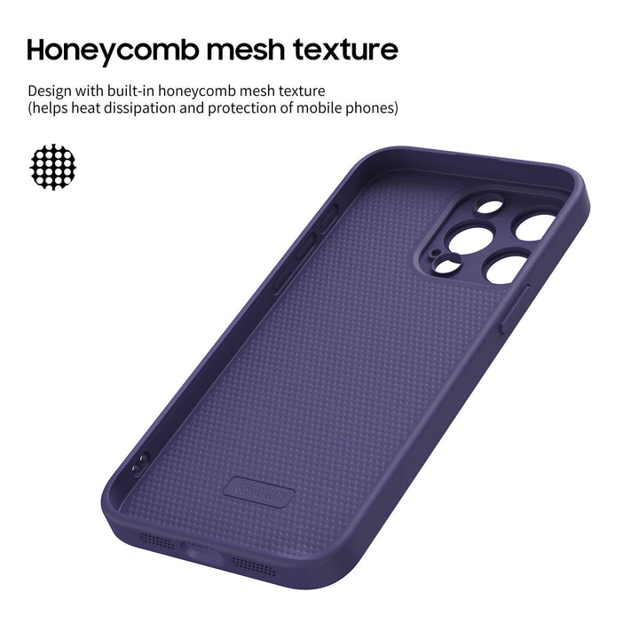 Funda protectora resistente a impactos de color morado y negro para iPhone