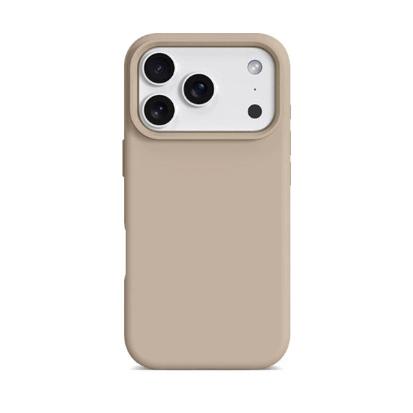 Funda de silicona líquida para iPhone con diseño ondulado en color marrón ámbar 