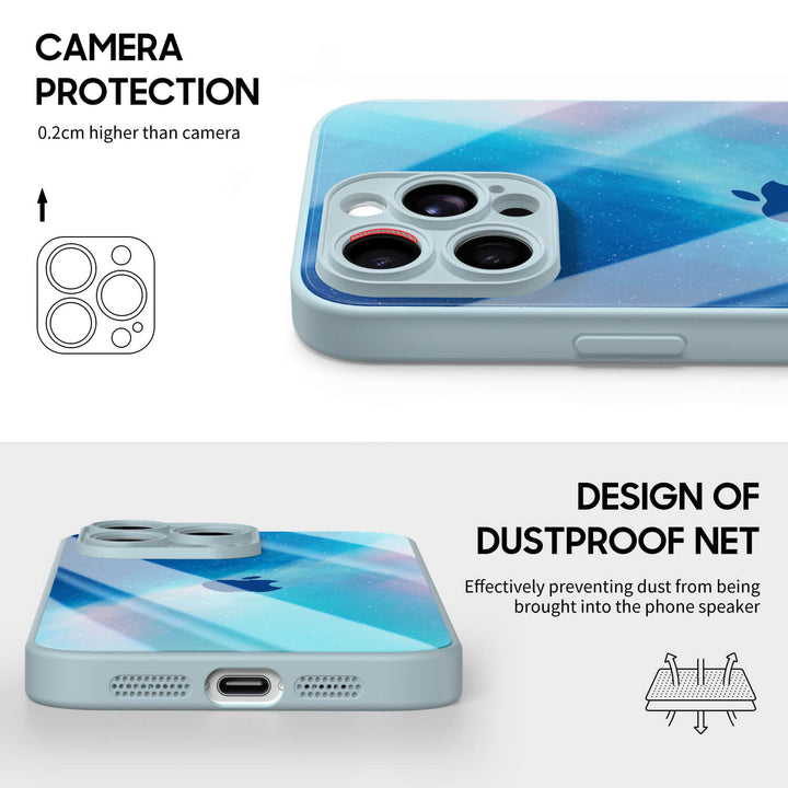 Estuche protector resistente a impactos para iPhone con diseño de estrella polar y océano azul