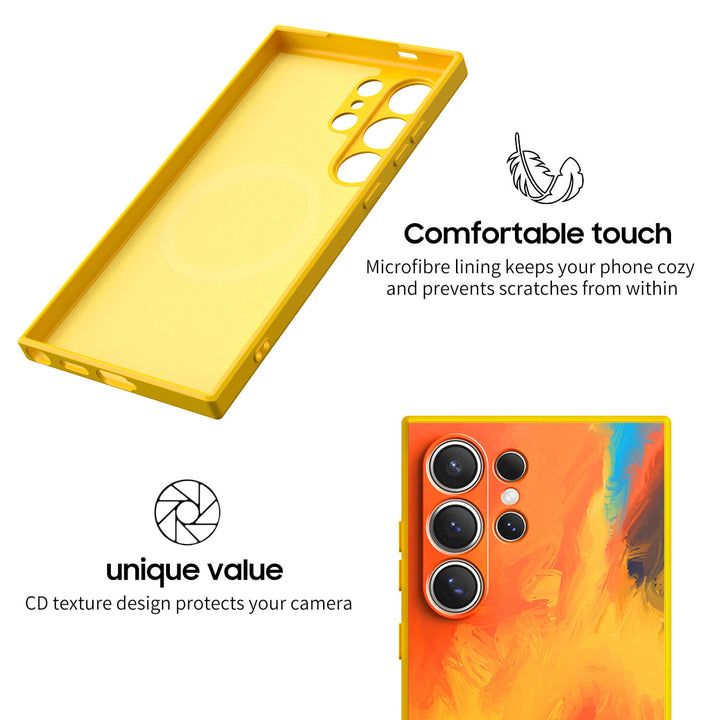 Funda protectora resistente a impactos de la serie Samsung, color verde y naranja