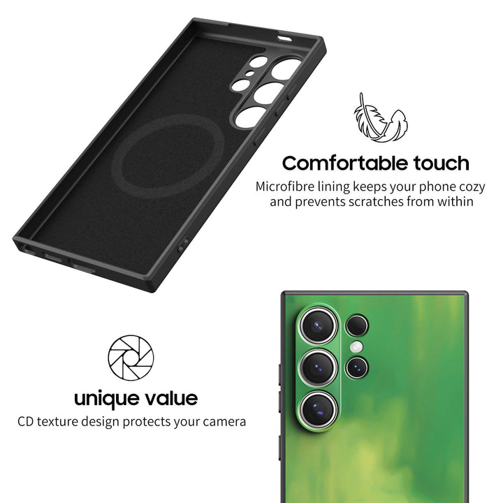 Funda protectora resistente a impactos de la serie Samsung con nube de humo y fuego